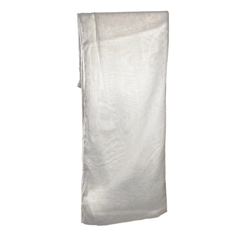 J.Jill White Scarf 100% Cotton Lightweight Rectangular Wrap 20 x 66